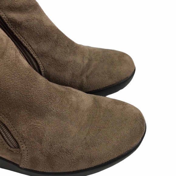 iComfort Brown Suede Fabric Wedge Booties size 9 - Picture 2 of 9
